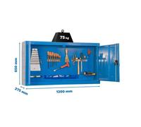 Simon Rack Armario para Herramientas, Caja Herramientas Metalica, 650x1200x275 mm, Incluye Llave, Azul - Cabinet Tool