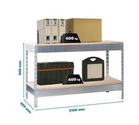 Banco trabajo 900x2100x900 SIMONWORK BASIC 2 902190-2 GALVANIZADO/MADERA marca SIMONRACK