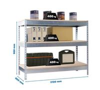 Banco trabajo 900x2100x900 SIMONWORK BASIC 3 902190-3 GALVANIZADO/MADERA marca SIMONRACK