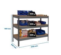 Banco trabajo 900x2100x900 SIMONWORK BASIC 3 902190-3 GRIS/MADERA marca SIMONRACK