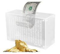 Banco transparente - Banco de almacenamiento abierto con contador - 5000 cajas de ahorro de dinero de acrílico transparente reutilizable para adultos, niños, adolescentes, casa de centavos