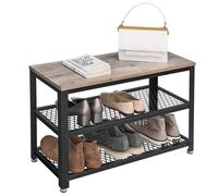 Banco Zapatero 30 x 73 x 45 cm Industrial Greige y Negro