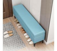 Banco Zapatero Azul Cielo Banco de Almacenamiento de Zapatos para Dormitorio y Entrada Banco versátil al Final de la Cama con tamaño de 120 x 40 x 43 cm Organice Sus Zapatos con Estilo