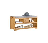 SoBuy FSR75-N Banco Zapatero con 1 Cajcon y 2 Estantes Bambú y MDF 91 x 34 x 45 cm ES