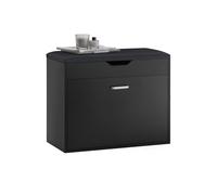 SoBuy Banco Zapatero con 1 Solapa para Entrada Banco de Almacenamianto con Cojín Acolchado de Asiento 60 x 30 x 50 cm Negro FSR95-SCH ES