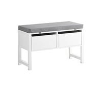 SoBuy FSR88-W Banco Zapatero con 2 Cajones Banco de almacenamianto con cojín Acolchado de Asiento 72x30x46 cm ES