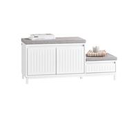 Banco zapatero con 2 estantes, 1 cajón fsr172-w sobuy es 100 cm