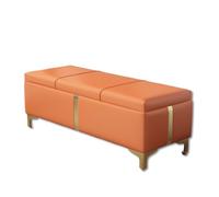 Banco Zapatero con Almacenamiento Moderno y Sencillo Organizador de Zapatos para Entrada Taburete Multiusos con Estructura de Madera Maciza para Pasillo Dormitorio(40 x 60 cm Naranja)