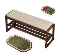 Banco Zapatero con Asiento Banco de Zapatos con PU Cojín Mueble Recibidor con Zapatero, Zapatos de Banco con Almacenamiento Tapa de Bisagras para Sala de Estar, Entrada(Brown green,55cm/21.7in)