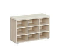 Banco Zapatero con Asiento Cojín 30,3 x 78,5 x 48 cm Beige Natural