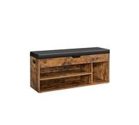 Banco Zapatero con Cojín Banco de Almacenamiento Marrón Rústico