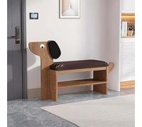 Banco Zapatero con cojín de Cuero, Bonito Organizador de Zapatos, Zapatero for Entrada, Sala de Estar, Pasillo y Dormitorio, Color Natural.(Brown,60cm)