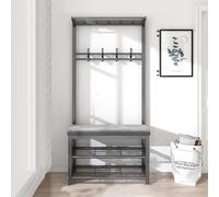 Banco Zapatero con Estante Industrial y Estante para Guardar Zapatos, Organizador Independiente para Entrada con Ganchos para Apartamentos pequeños