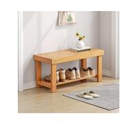 Banco zapatero de bambú con almacenamiento de entrada para sala de estar y dormitorio, estante de zapatos de 2/3 niveles en estilo natural simple solución de almacenamiento de zapatos que ahorra