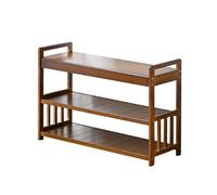 Banco Zapatero de Bambú para Entrada, Estructura Estable, Banco Zapatero Simple de 2 Niveles para Puerta de Entrada, Dormitorio, Sala de Estar, Pasillo(51cm/20in)