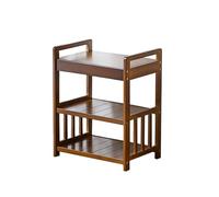 Banco Zapatero de Bambú para Entrada, Estructura Estable, Banco Zapatero Simple de 2 Niveles para Puerta de Entrada, Dormitorio, Sala de Estar, Pasillo(39cm/15.3in)