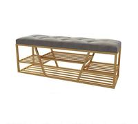 Banco zapatero de entrada de estilo nórdico con asiento acolchado para cambio de zapatos y almacenamiento en el hogar, diseño moderno y simple para espacios pequeños.