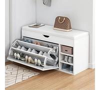 Banco zapatero de madera con espacio de almacenamiento, zapatero con asiento, entrada, 100 x 30 x 50 cm, ideal para pasillo y entrada