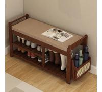 Banco zapatero de nogal con almacenamiento para cojines y paraguas, 100 x 30 x 49 cm, mueble de entrada para pasillo, sala de estar y organización de dormitorio