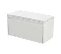 [en.casa] Banco Zapatero Degerfors con Cajón Mueble Zapatero para 3 Pares de Calzado con Asiento Tapizado para Entrada Recibidor Dormitorio Aglomerado Polipiel 80 x 39 x 45 cm - Blanco