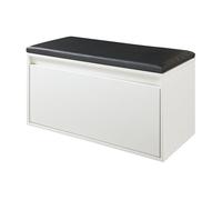 Banco zapatero degerfors con cajón 80x39x45 cm - blanco/negro [en.casa]