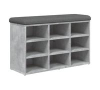 vidaXL Banco zapatero de madera de ingeniería Gris hormigón 82x32x50 cm