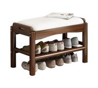 Banco Zapatero Entrada Recibidor, Madera Armario Zapateros en Madera con Asientos Acolchado e 2 Estantes para Entrada Pasillo Sala de Estar Dormitorio para Baño, Dormitorio, Pasillo(Color:B,Size:80X3