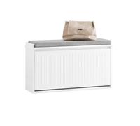 SoBuy Banco Zapatero con Asiento - Zapatero Recibidor para Entrada y Recibidor, Almacenaje para 6-8 Pares de Zapatos, 155kg de Carga, Diseño Moderno, Gris, 80x26x45cm, FSR98-L-HG