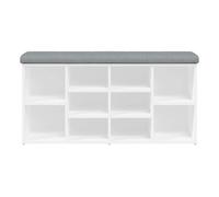 Banco zapatero hermes 10 módulos + asiento acolchado blanco 50x102x32 cm