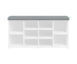 Banco zapatero hermes 10 módulos + asiento acolchado blanco 50x102x32 cm