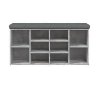 Banco zapatero hermes 10 módulos + asiento acolchado gris 50x102x32 cm