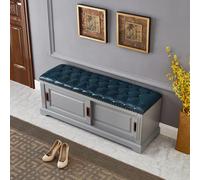 Banco Zapatero Madera Maciza Mueble Entrada Tapizado Puertas Correderas