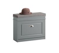 SoBuy Zapatero Entrada Recibidor con Cajón - Banco Zapatero con Asiento y Almacenaje Compacto 60x24x51 cm - Puff para Recibidor, Dormitorio o Salón, Gris 61 x 24 x 51 cm FSR82-K-HG