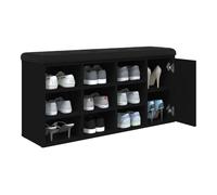vidaXL Zapatero Madera de ingeniería Negro 102x32x50 cm