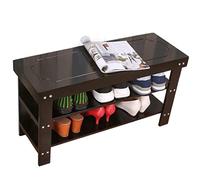 Banco zapatero taburete con 2 niveles de almacenamiento zapatero banco de almacenamiento para el dormitorio salón estante para dormitorio pasillo cambiante zapatero estante para la entrada(B,80cm