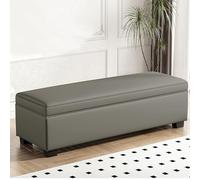 Banco Zapatero tapizado en Gris Oscuro con Espacio más Grande, 90 x 40 x 40 cm, Banco para el Final de la Cama para Sala de Estar y Dormitorio