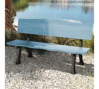 Bancos De Jardín,Banco De Madera For Exterior,Superficie Del Banco De Madera Maciza + Armazón De Hierro Fundido, No Teme Al Sol Ni A La Lluvia, Buen Rendimiento De Carga(Blue,47.2IN_BACKREST)