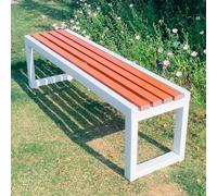 Bancos De Jardín, Banco De Picnic Exterior Sin Brazos Ni Respaldo, Estructura Metálica Colorida con Asiento De Madera, Bancos For Patio, Jardín, Entrada(K,87" L x 16" W x 18" H)