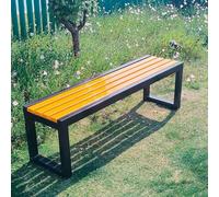 Bancos De Jardín, Banco De Picnic Exterior Sin Brazos Ni Respaldo, Estructura Metálica Colorida con Asiento De Madera, Bancos For Patio, Jardín, Entrada(C,59" L x 16" W x 18" H)