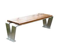 Bancos de jardín, bancos de jardín al aire libre, bancos de parque robustos, bancos sin respaldo resistentes a la intemperie, estructura de acero de metal y asiento de madera anticorrosión, para