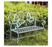 Bancos de jardín, bancos de jardín, bancos de parque, bancos de conversación, sillas antiguas de metal forjado, pequeñas sillas dobles para balcón, parques, patios y patios, decoración de jardín 112 x