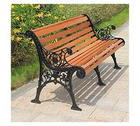 Bancos de jardín, bancos de jardín, bancos de parque, sofás para hablar al aire libre, bancos de patio de 59 pulgadas, sillones de jardín, bancos al aire libre, 3 plazas, hierro fundido, asiento de