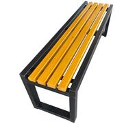 Bancos de jardín de metal para todo tipo de clima, bancos de parque al aire libre, muebles de patio de madera resistente a la putrefacción para balcones, parques, patios, centros comerciales y áreas