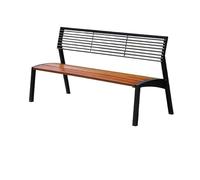Bancos de Patio para Exteriores Banco Al Aire Libre, Silla De Parque, Descanso Comunitario De Metal De Hierro, Banco Público Doble Cuadrado De Madera Maciza Bancos de Jardín para Exteriores(B)