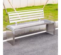 Bancos Exteriores curvos de Hierro Puro Fabricados en Hierro Puro de Alta calidads ofrecen una Gran Durabilidad No es Necesario Realizar Ninguna instalación(Silver,120cm/47in)