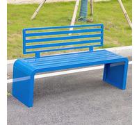 Bancos Exteriores curvos de Hierro Puro Fabricados en Hierro Puro de Alta calidads ofrecen una Gran Durabilidad No es Necesario Realizar Ninguna instalación(Blue,150cm/59in)