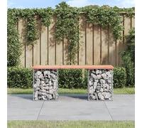 Bancos para exteriores, banco de jardín Douglas de madera maciza con diseño de gaviones, 103 x 31 x 42 cm, para patio, patio trasero y asientos al aire libre, resistente y elegante