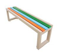 Bancos para exteriores resistentes a la intemperie con agujeros de fijación al suelo PreDril, listones, asientos de ocio para par Plazas y comunidades (amarillo, 100 x 35 x 45 cm)