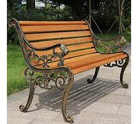 Bancs d'exté- Banc de Parc, Banc de Jardin, Banc d'arrière-Cour, Banc de terrasse de Parc, Banc de Jardin résistant aux intempéries Avec Cadre en fonte et Bois massif anticorrosion, 2-3 Place