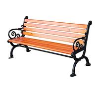 Bancs d'exté- Banc de Parc de terrasse de Jardin Bancs de loisirs en Plein air, Banc résistant aux intempéries Avec Cadre en fonte et Bois massif anticorrosion, Banc 2-4 Places Avec accoudoirs